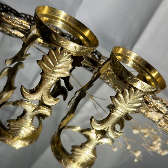 Vintage Brass Gazing Ball Stands, Set of 2 Made in India - Picture 2 of 10